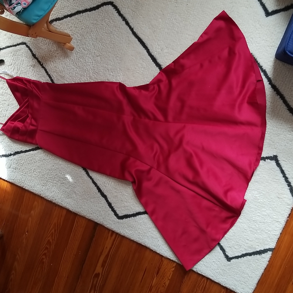 David's Bridal deep red formal mermaid-style gown size 4